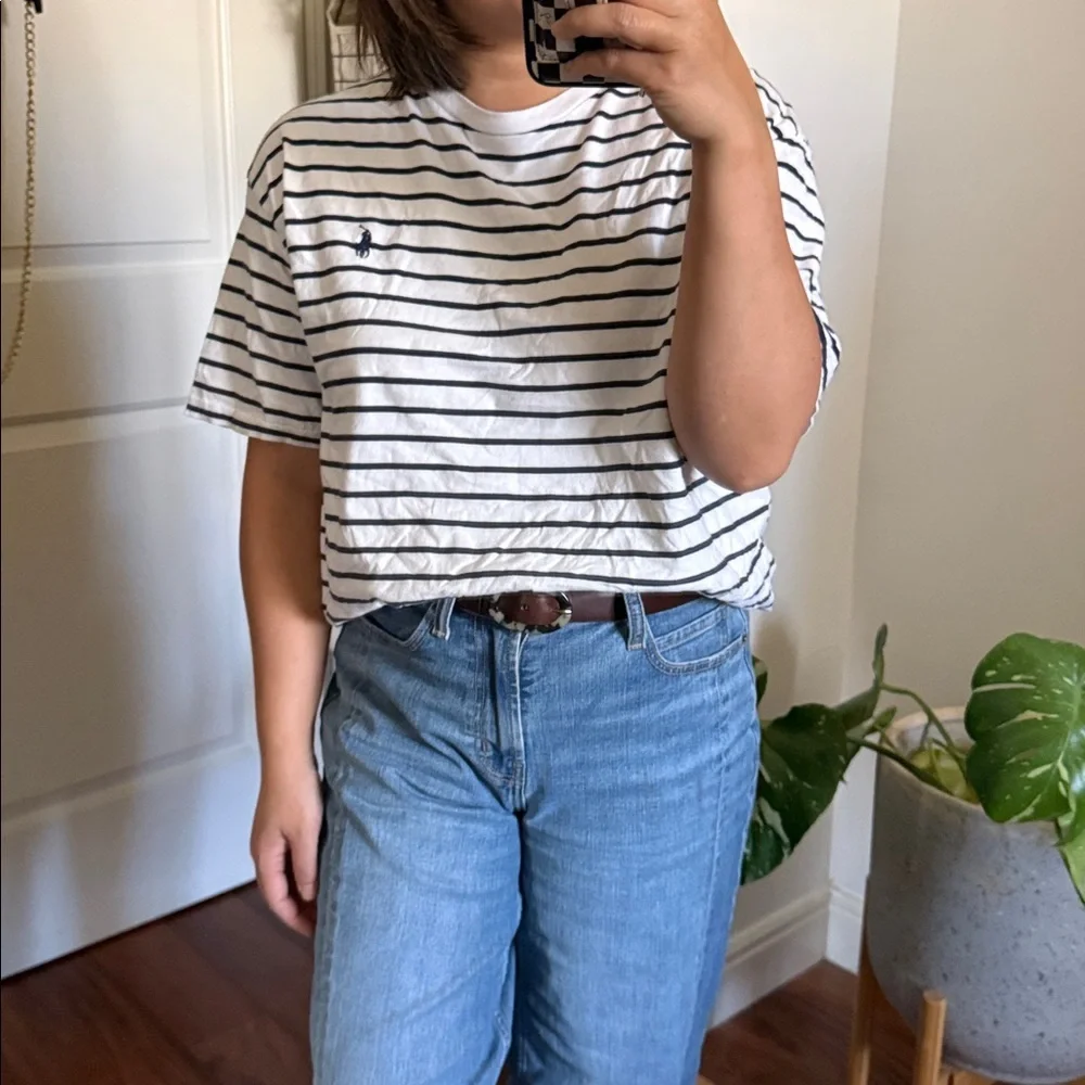 Polo Ralph Lauren Striped Boxy Unisex 100% Cotton Tee. L